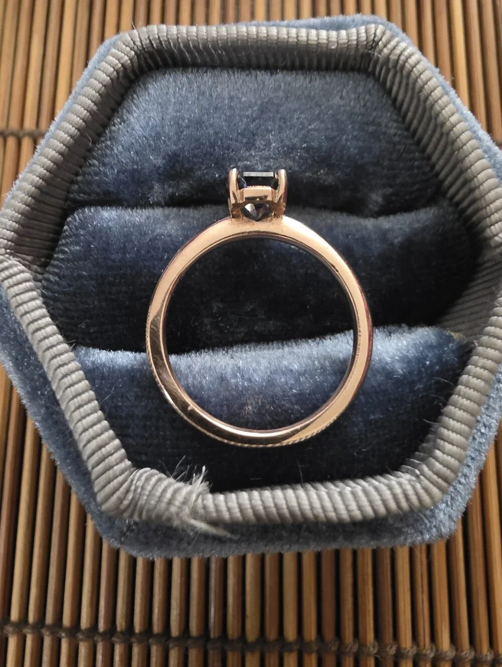 10k Moissanite Coffin Rose Gold Ring